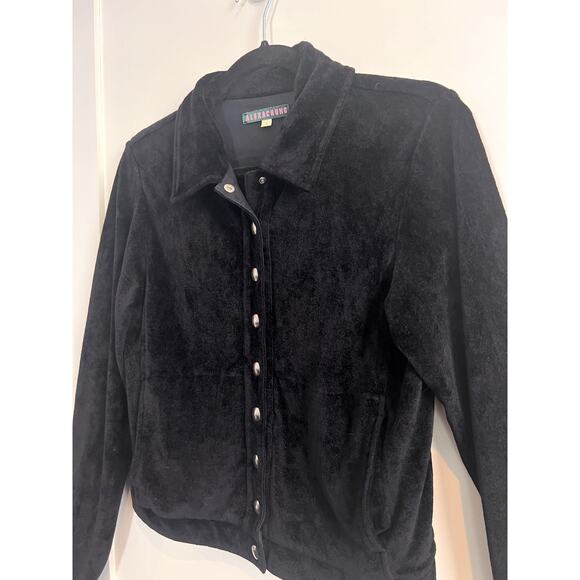 Alexa Chung | Women's Velvety Snap Button Collared Jacket Black Size UK 6 US 0 - Picture 3 of 8